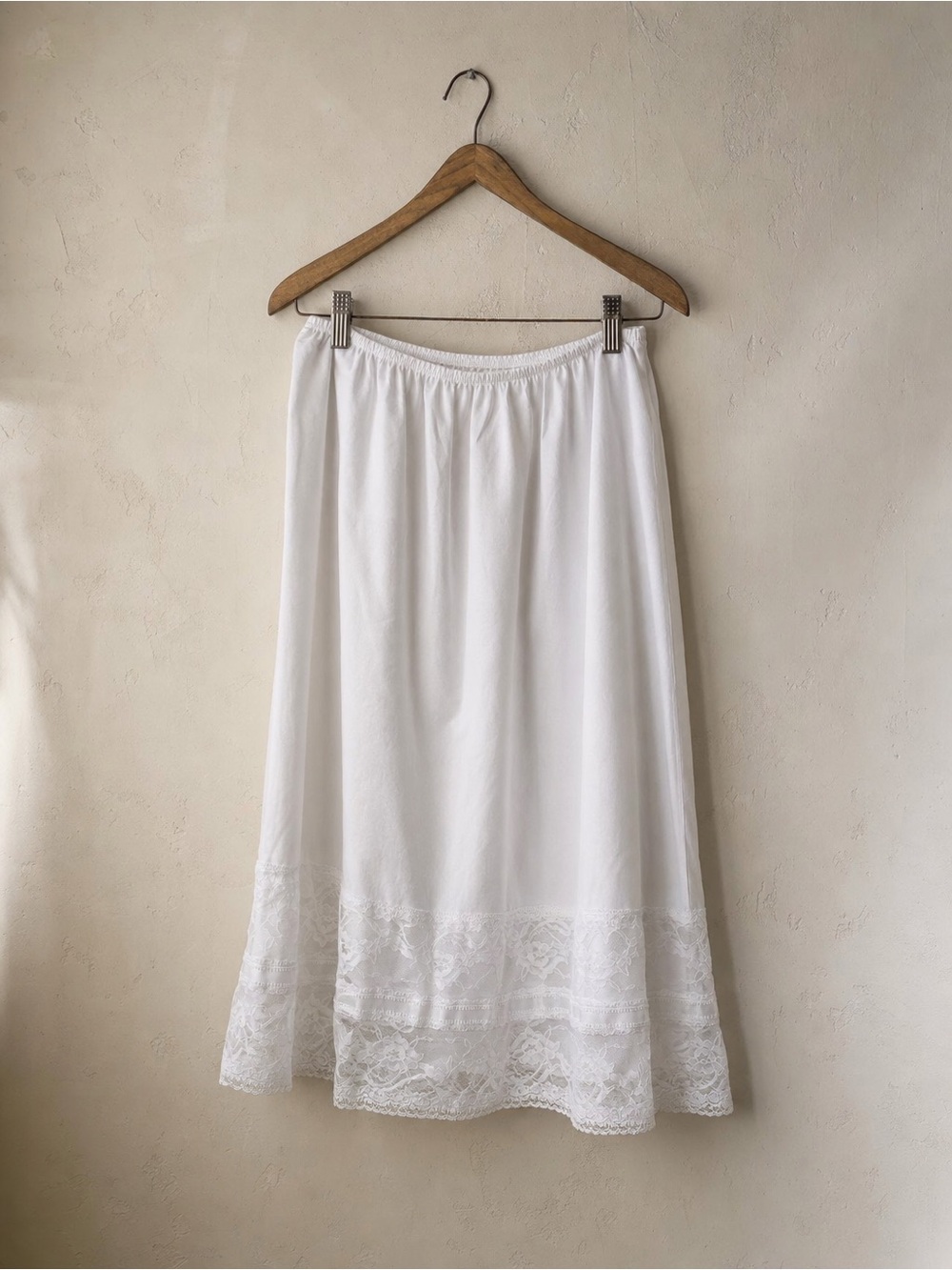 Vintage White Slip with Lace Trim